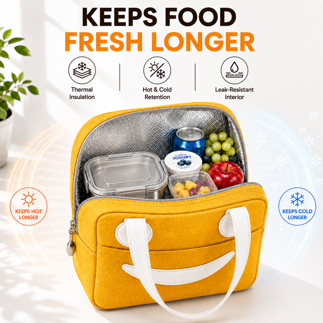 Insulated Lunch Bag, Reusable Thermal Lunch Tote with Zipper Closure, Lightweight Lunch Box Carry Bag for Office, School, Travel, Picnic, Work and Daily Meal Storage