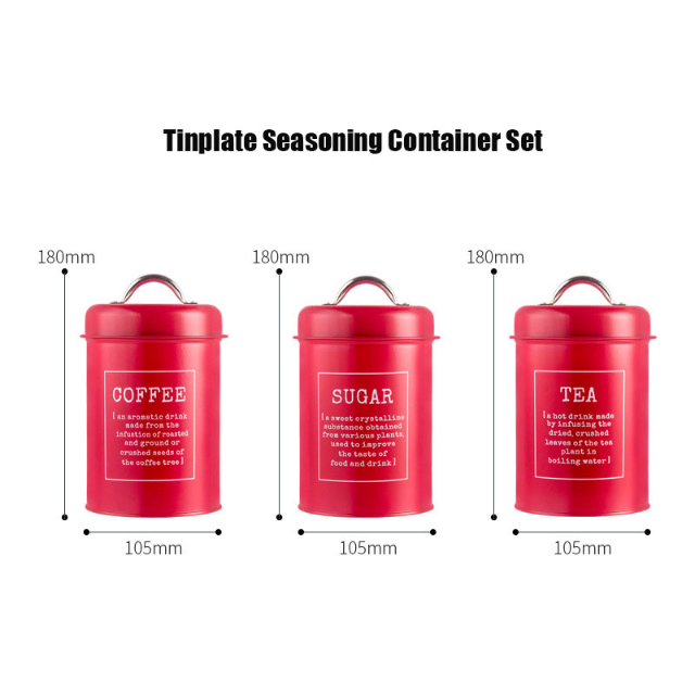 BERAM Metal Tea Coffee Sugar Container Set Airtight Kitchen Storage Jars with Lids for Home and Kitchen Coffee Sugar and Tea Containers Kitchen Storage and Home Improvement Set
