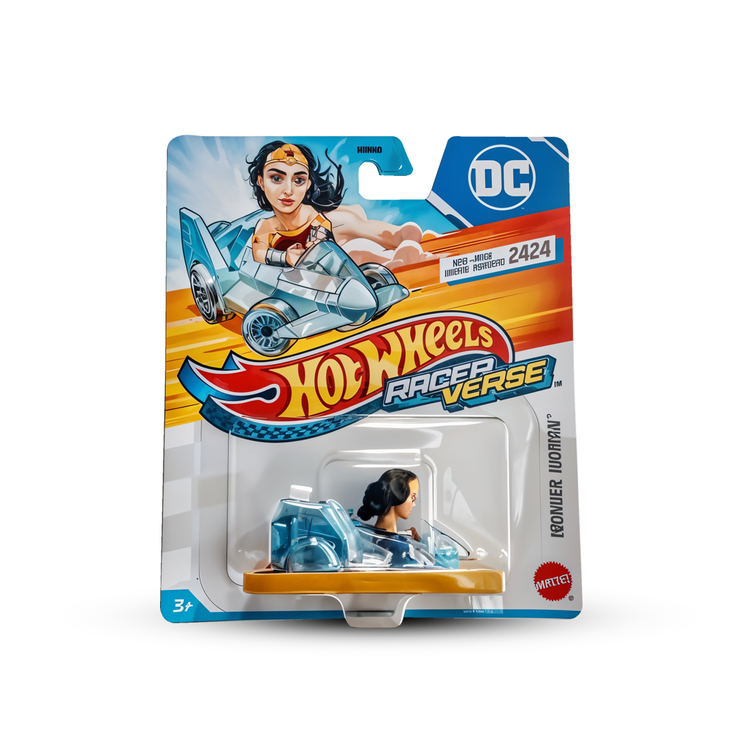 Mattel Hot Wheels RacerVerse Wonder Woman Die-Cast Car – DC Super Hero Collectible for Kids 3+ | Inspired by the Iconic Invisible Jet | Compatible with Hot Wheels Tracks | Detailed Styling & Durable Build | Great Gift for DC Fans & Collectors